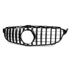GLOSS BLACK GT STYLE GRILL FITS MERCEDES BENZ C CLASS W205 2014 - 2018