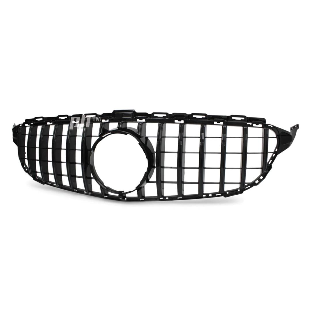 GLOSS BLACK GT STYLE GRILL FITS MERCEDES BENZ C CLASS W205 2014 - 2018