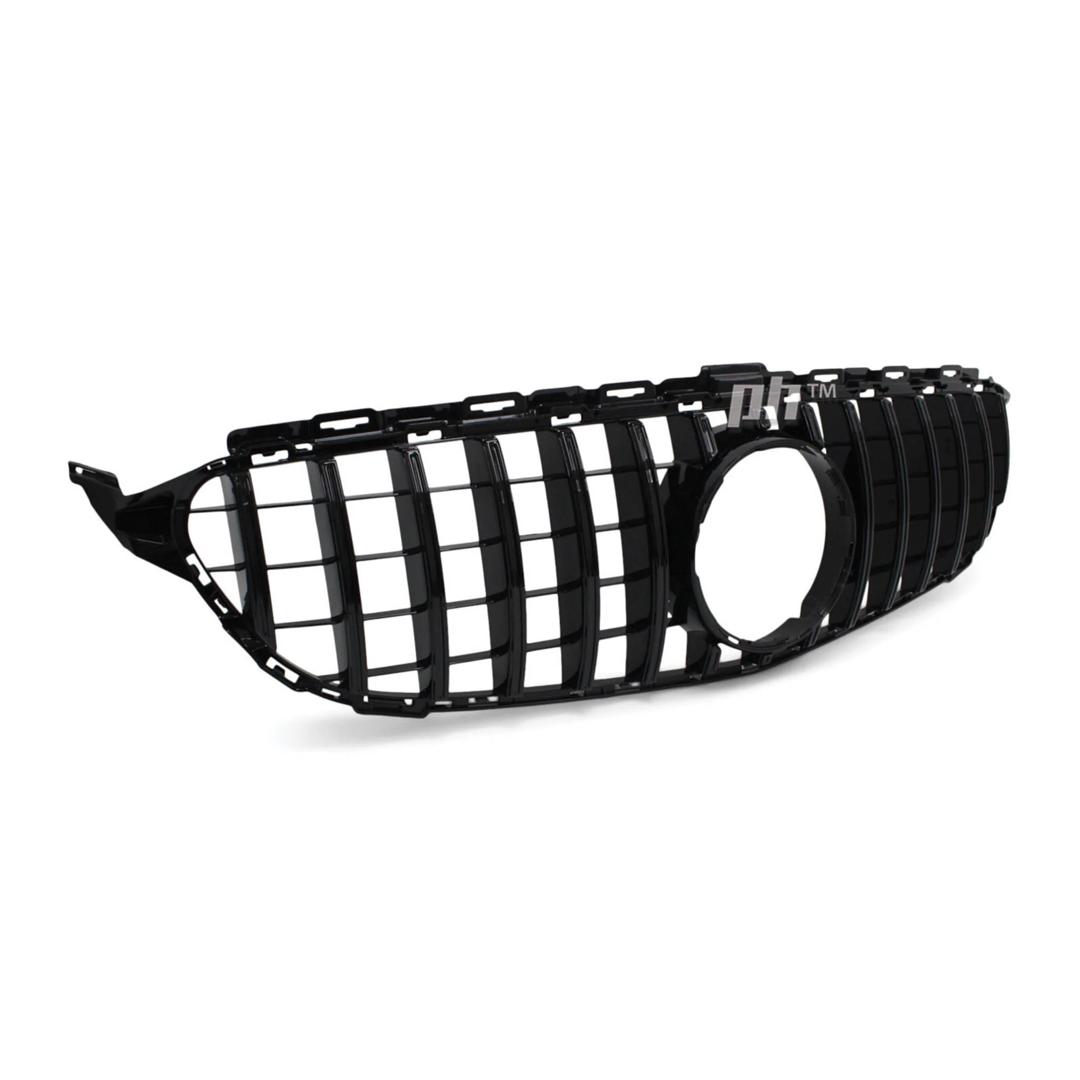 GLOSS BLACK GT STYLE GRILL FITS MERCEDES BENZ C CLASS W205 2014 - 2018 - Image 2