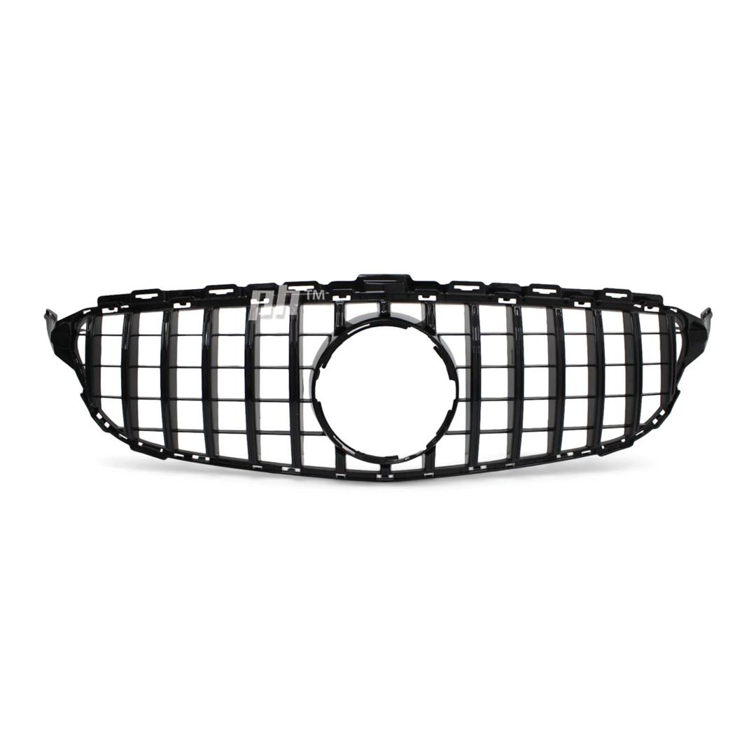 GLOSS BLACK GT STYLE GRILL FITS MERCEDES BENZ C CLASS W205 2014 - 2018 - Image 3